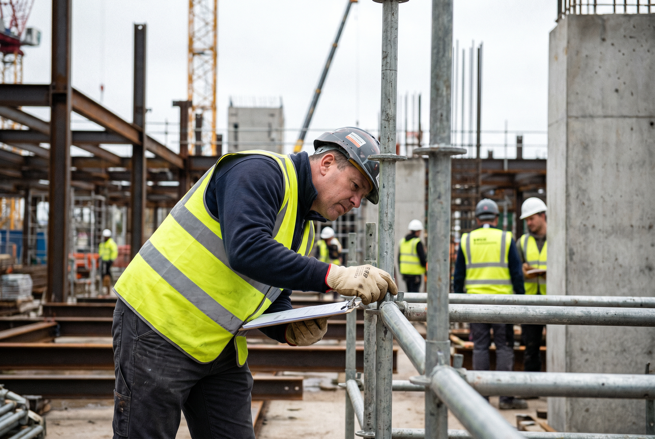 Construction site safety inspection